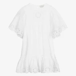Stella McCartney Kids Teen White Cotton Lace Dress
