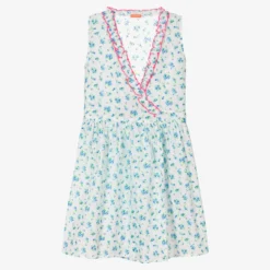 Sunuva Teen Girls Blue Floral Cotton Dress