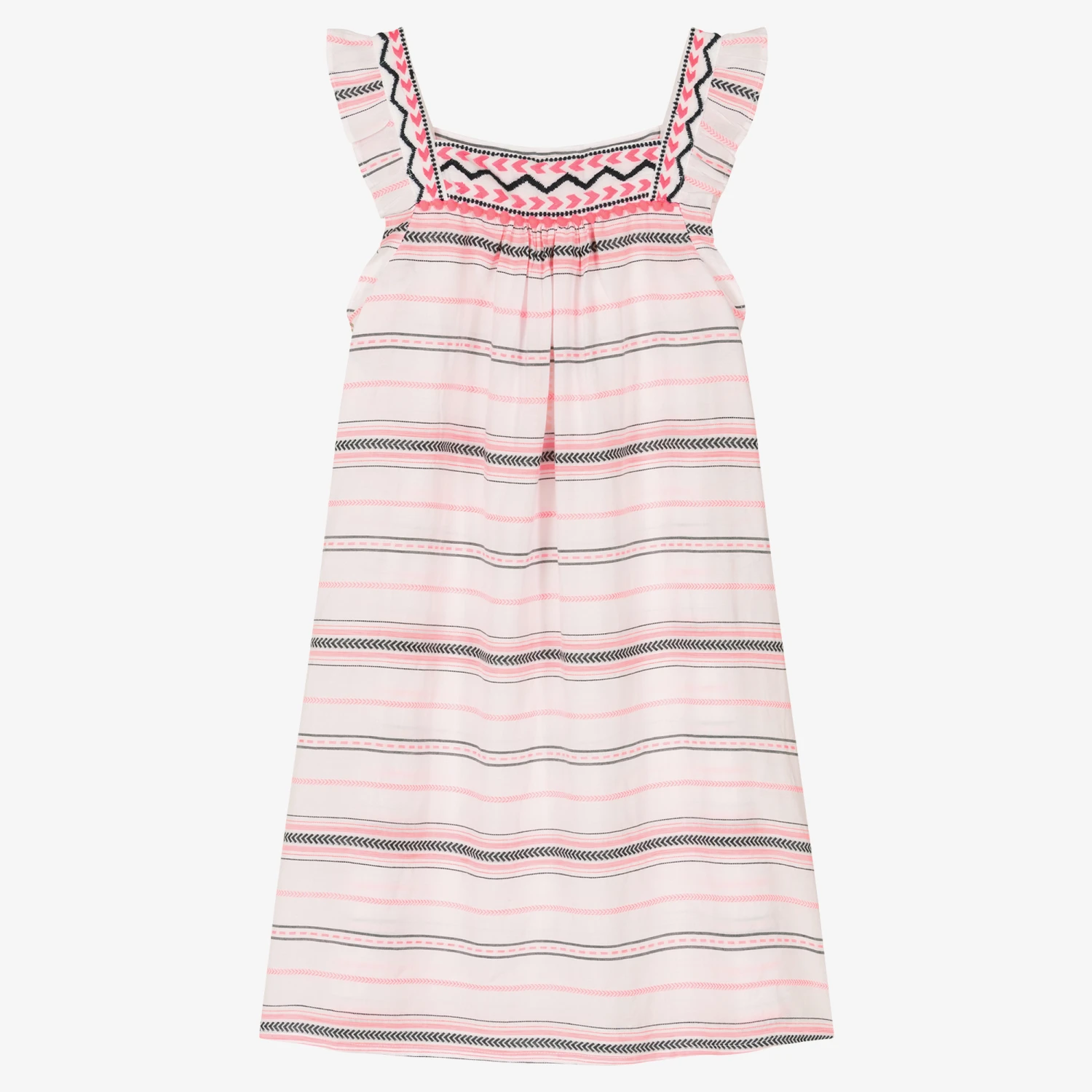Sunuva Teen Girls White & Pink Striped Sun Dress 3 Sunuva Teen Girls White & Pink Striped Sun Dress