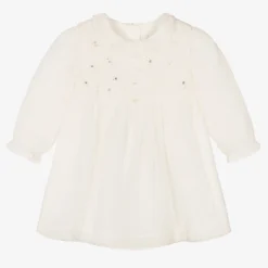 Tartine Et Chocolat Girls Ivory Silk Dress
