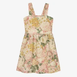 The Animals Observatory Teen Girls Pink & Green Floral Dress
