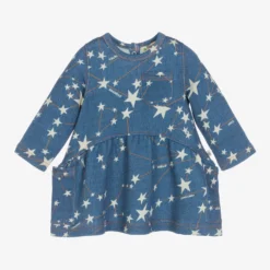 The Bonnie Mob Baby Girls Blue Cotton Dress