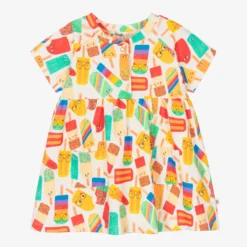 The Bonnie Mob Baby Girls Ivory Cotton Lolly Dress