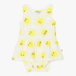 The Bonnie Mob Baby Girls Ivory Cotton Sunshine Dress