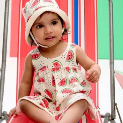 The Bonnie Mob Baby Girls Ivory Cotton Watermelon Dress -Deals Mirth Garb Store the bonnie mob baby girls ivory cotton watermelon dress 485021 8d60ad025fcdb029a8df4fdd2b9311b820d54820 outfit