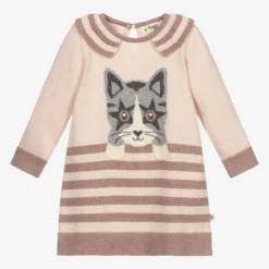 The Bonnie Mob Girls Pink Cotton Knit Dress