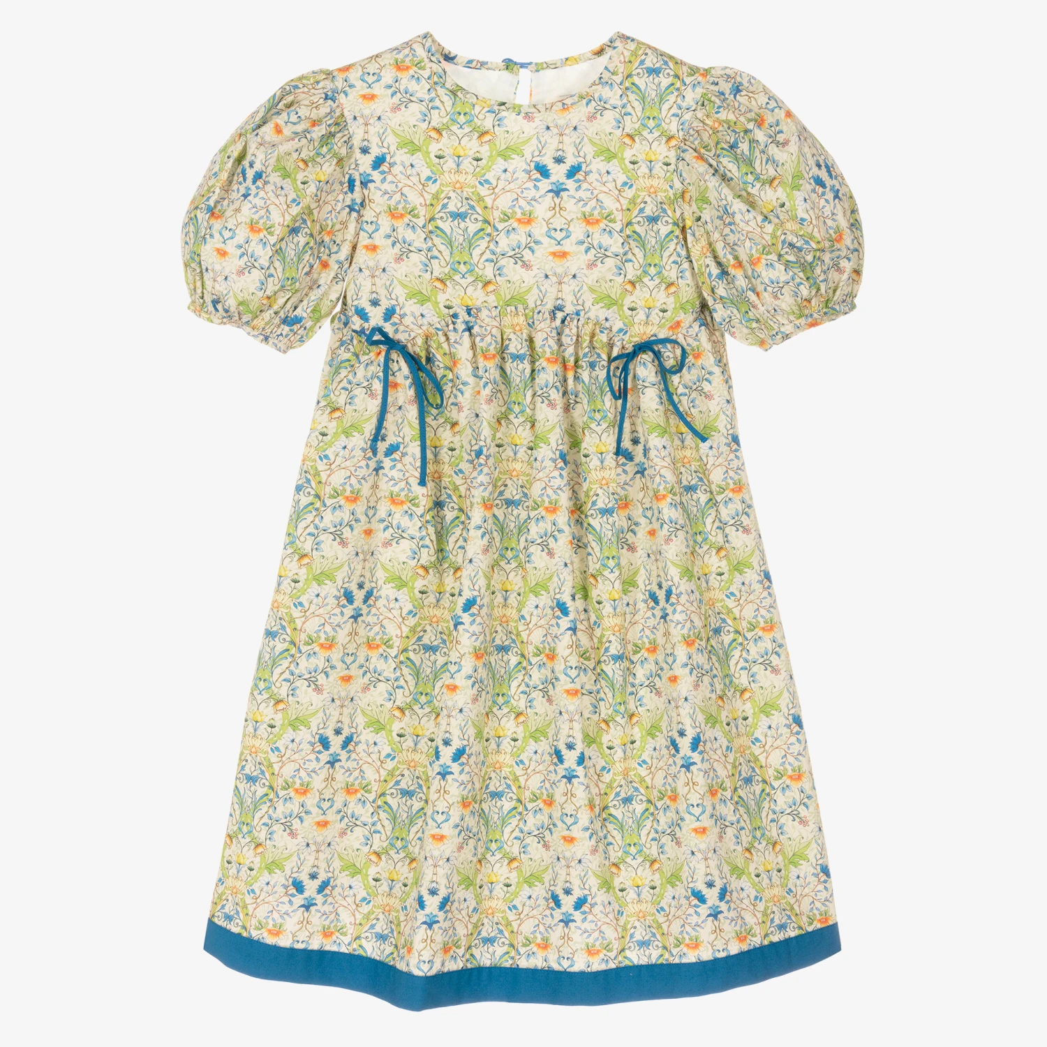 The Middle Daughter Teen Girls Ivory & Blue Floral Dress 3 The Middle Daughter Teen Girls Ivory & Blue Floral Dress