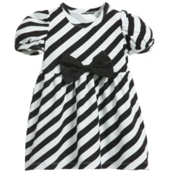 The Tiny Universe Black & White 'The Tiny Stripes' Jersey Dress