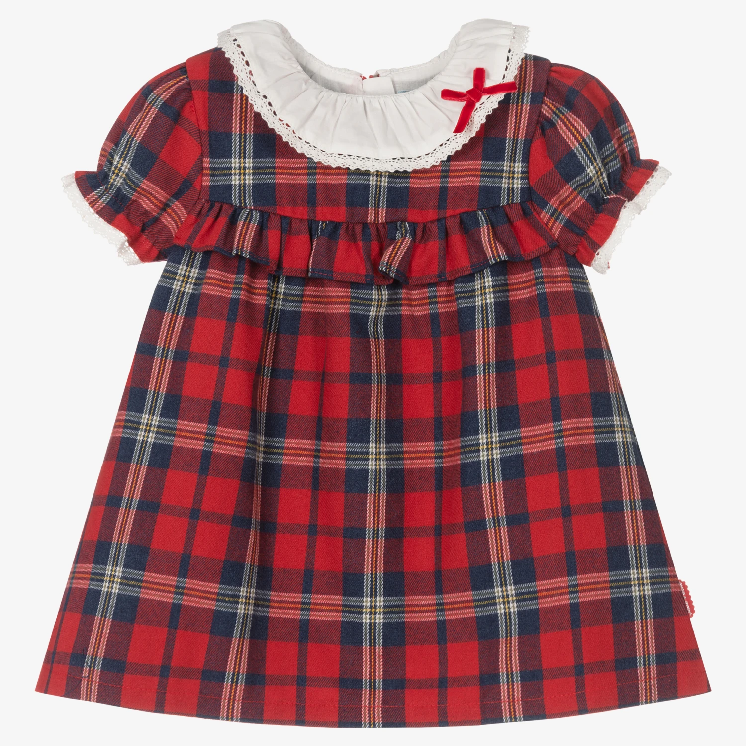 Tutto Piccolo Baby Girls Red Cotton Dress 3 Tutto Piccolo Baby Girls Red Cotton Dress
