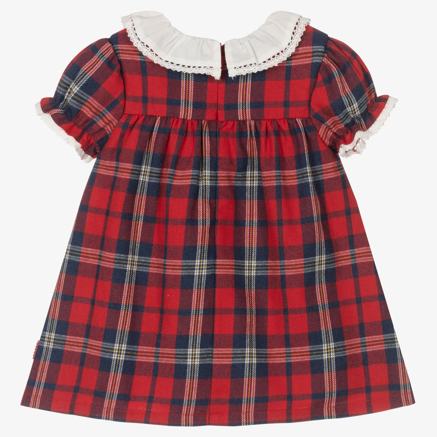 Tutto Piccolo Baby Girls Red Cotton Dress 4 Tutto Piccolo Baby Girls Red Cotton Dress - Image 2