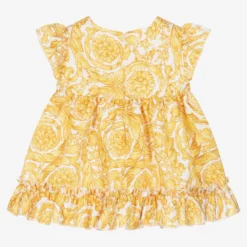 Versace Baby Girls White & Gold Barocco Dress -Deals Mirth Garb Store versace baby girls white gold barocco dress 495155 66efb139faaa1d38c8137e043de1343cb7560ede