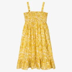 Versace Teen Girls Gold Barocco Dress