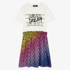 Versace Teen Girls Pink Greca Dress