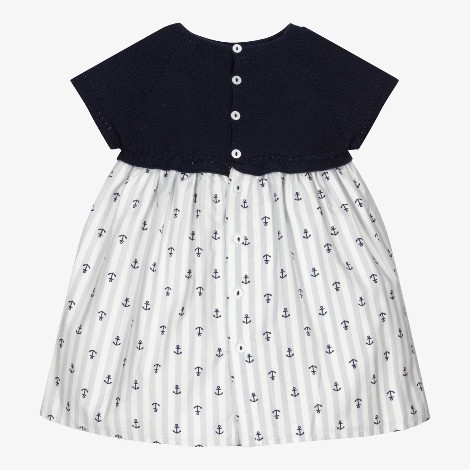 Wedoble Baby Girls Blue Cotton Dress 4 Wedoble Baby Girls Blue Cotton Dress - Image 2