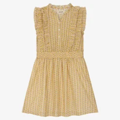 Zadig & Voltaire Zadig&Voltaire Teen Girls Yellow Cotton Logo Dress